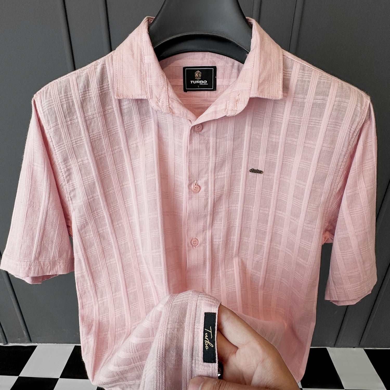 Turbo ShowOff Self Pattern Casual Shirt