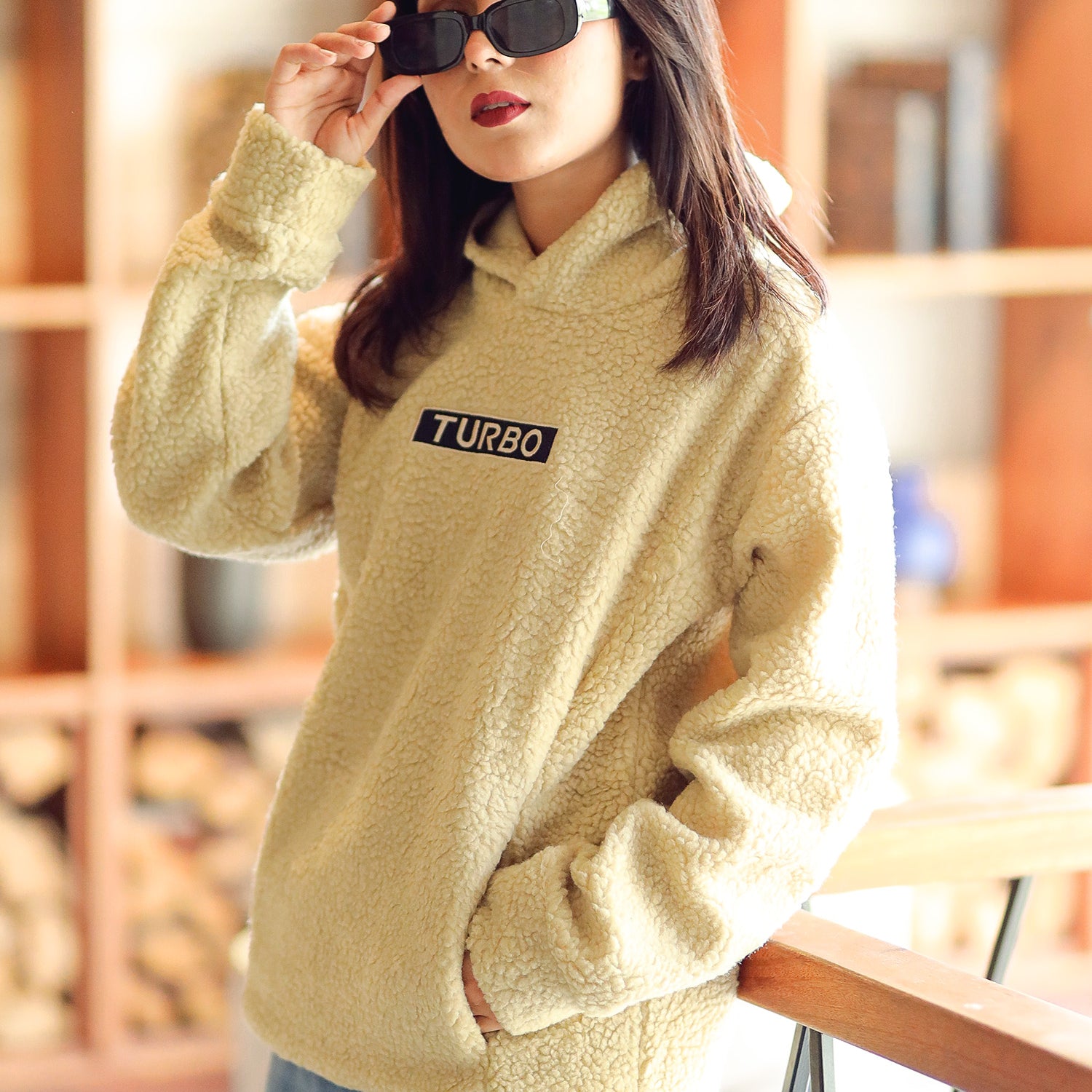 Turbo Cozy Imported Sherpa-Lined Hoodie - Women