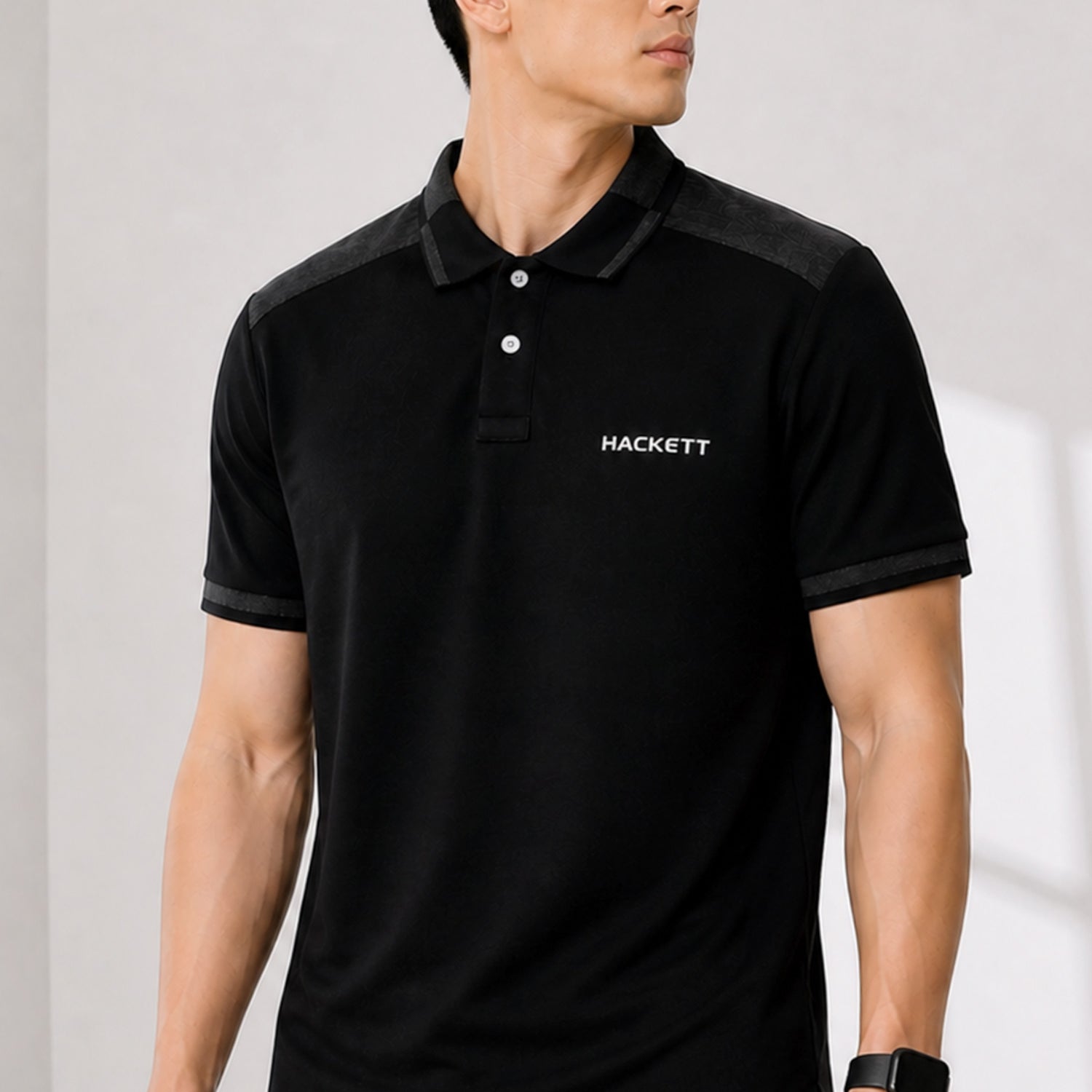 Hcket Linear Colour-Block Men's Polo Shirt