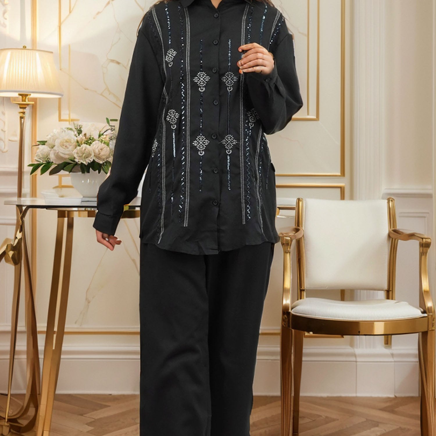 Embroidered Formal Fit Co-ord Sets