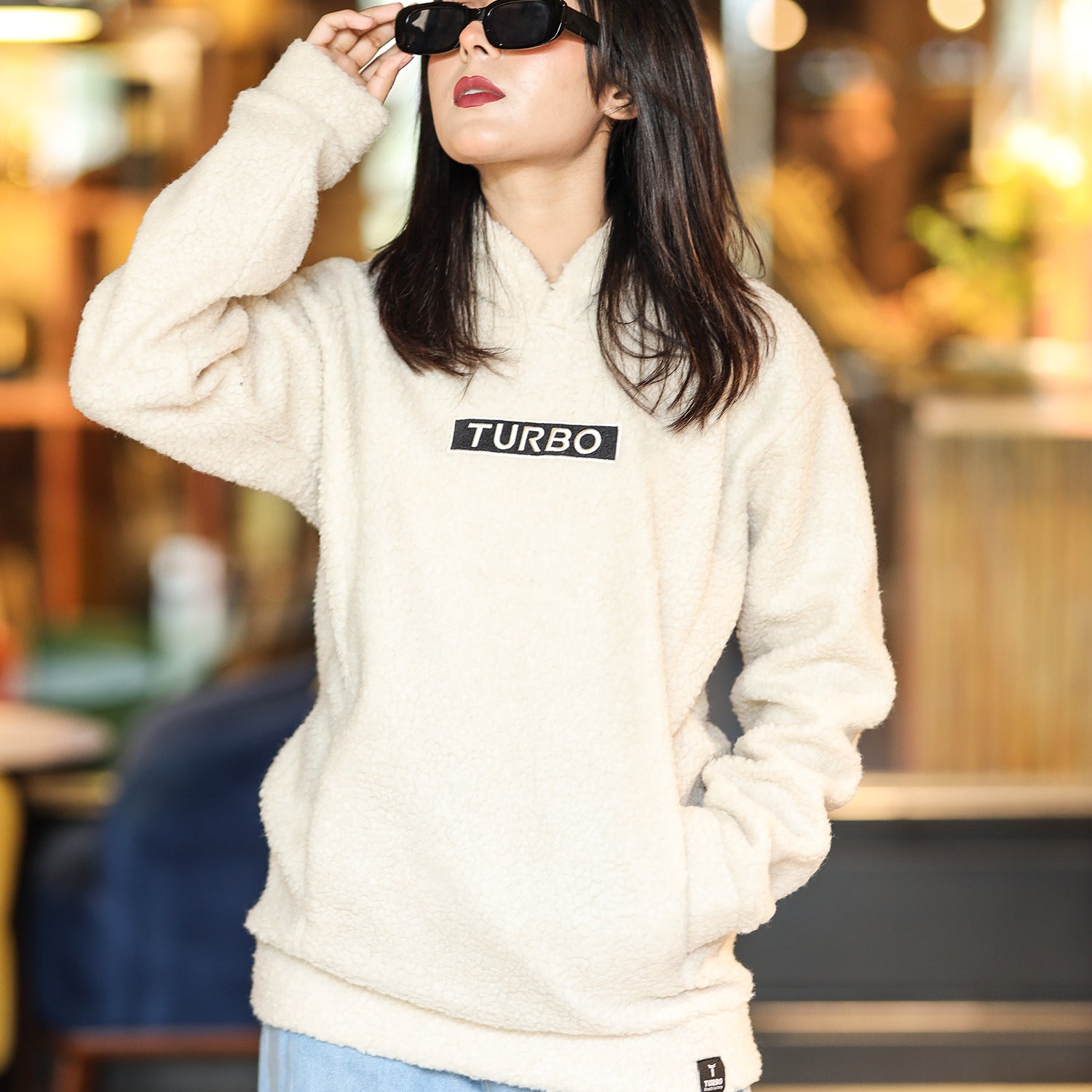 Turbo Cozy Imported Sherpa-Lined Hoodie - Women