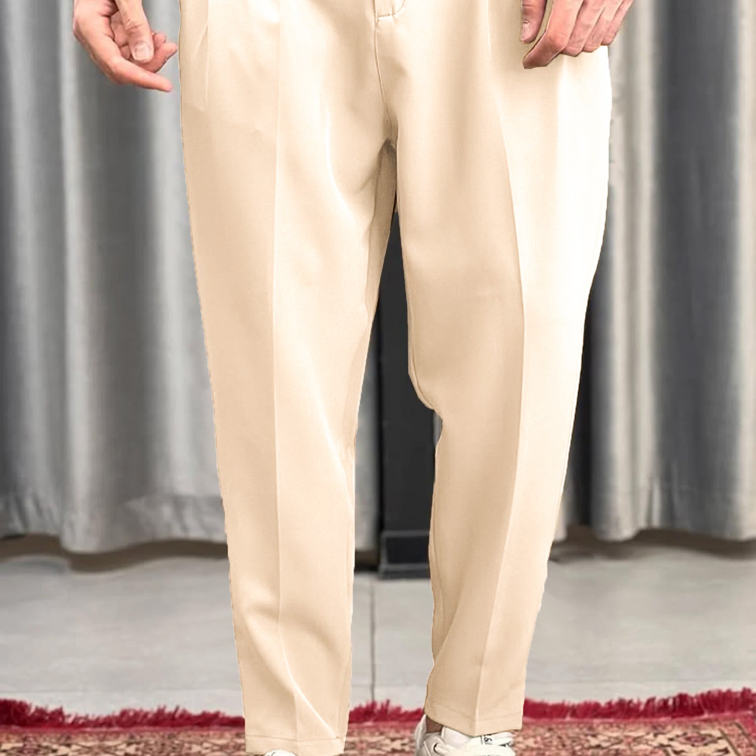 Turbo Pique Textured Double Plate SlimFit Trouser