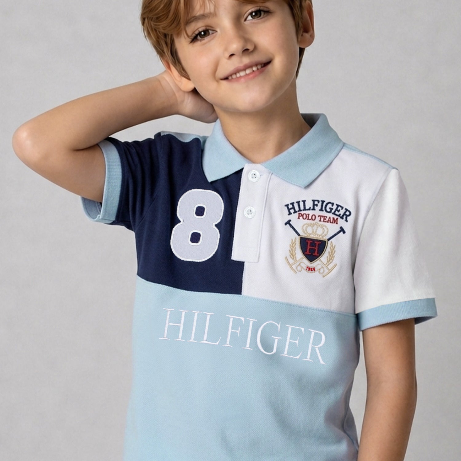Hilfgr Multi Patterned Colour Younger Kids Polo Shirt