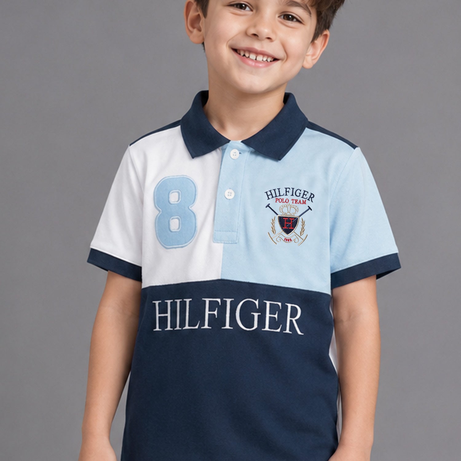 Hilfgr Multi Patterned Colour Younger Kids Polo Shirt