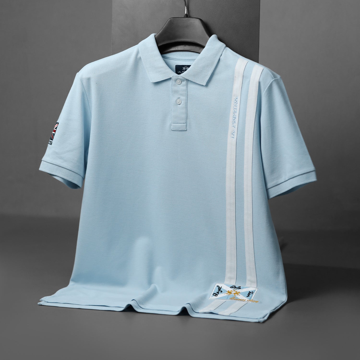 LA Mrtin Side Striped Style Men's Polo Shirt
