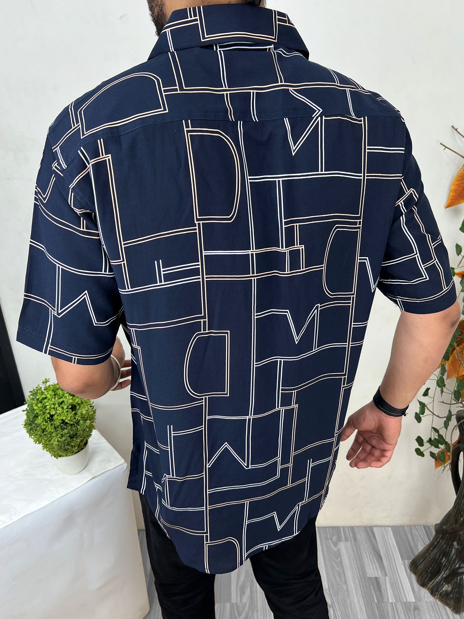 All Over Printed Half Sleeve Linen Casual Shirt
