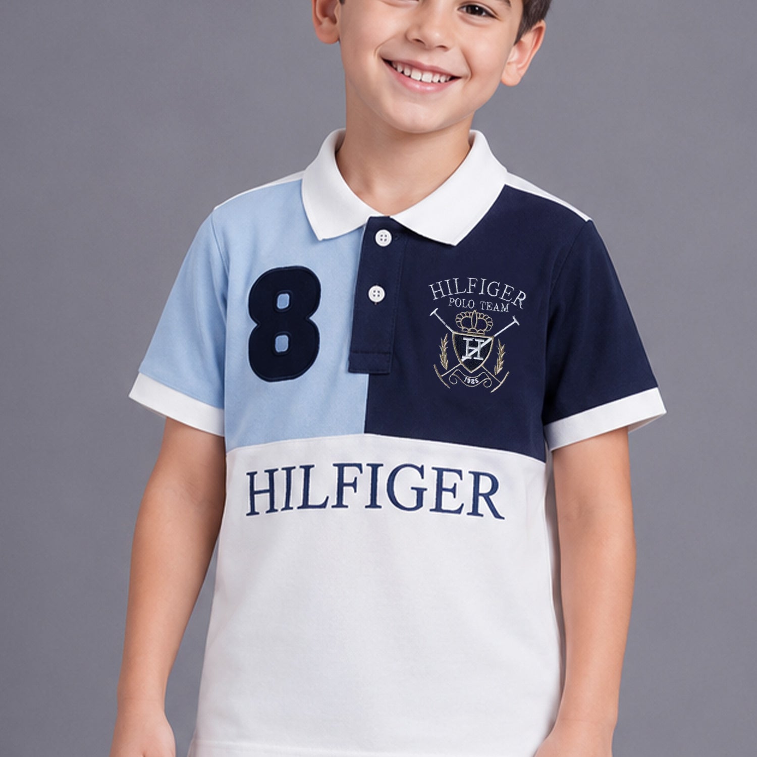 Hilfgr Multi Patterned Colour Younger Kids Polo Shirt