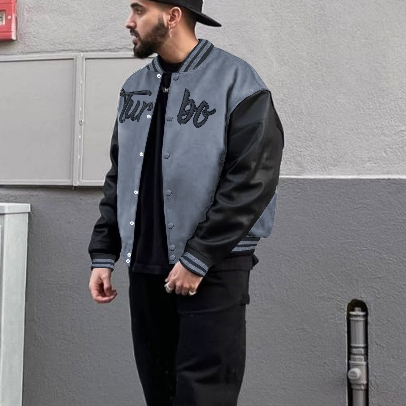 Turbo Button Style Men's Varsity Jacket