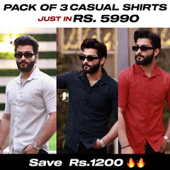 Pack Of 3 Half Sleeve Casual Shirt