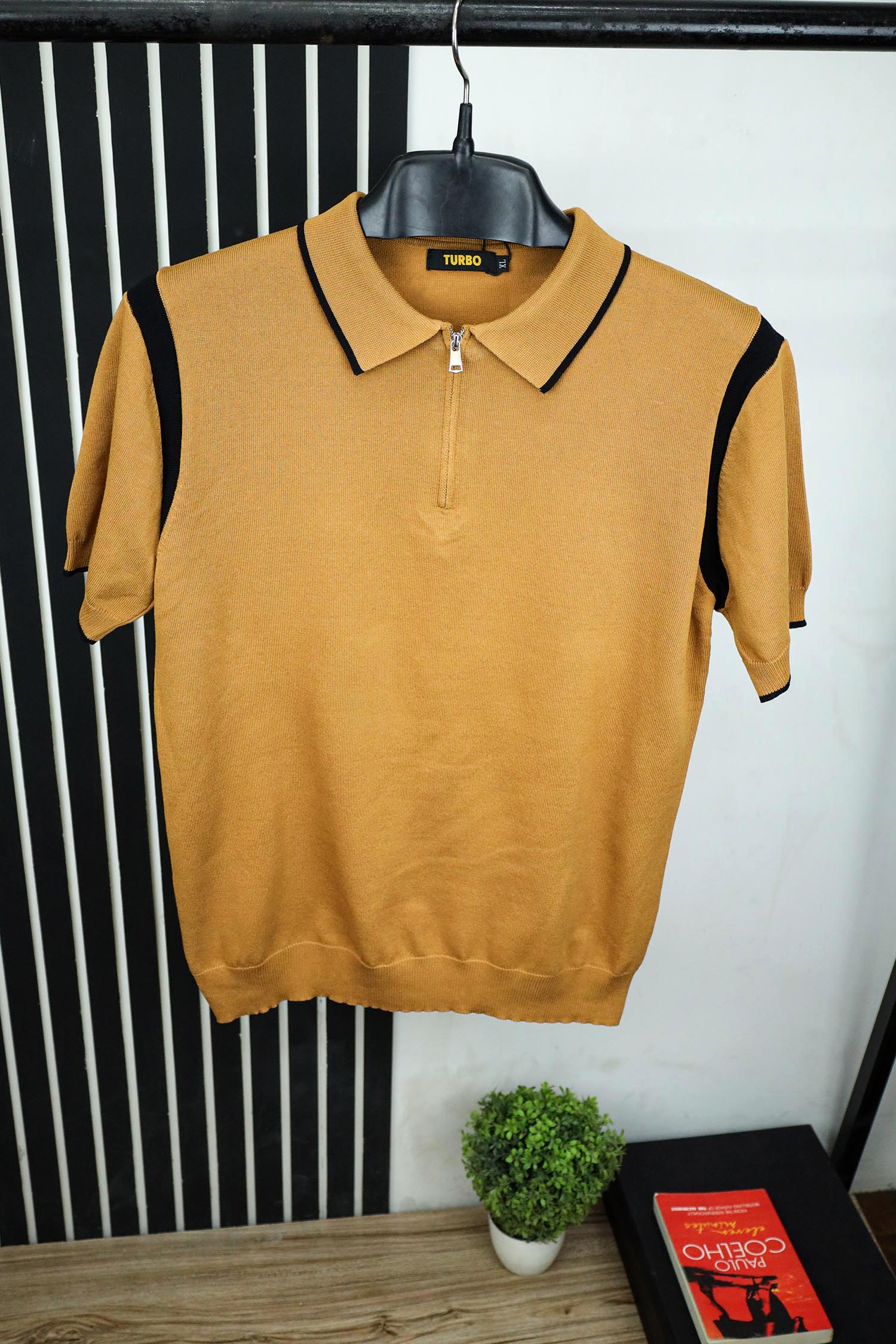 Half Zip Style Cropped Collar Jumper Polo Shirts