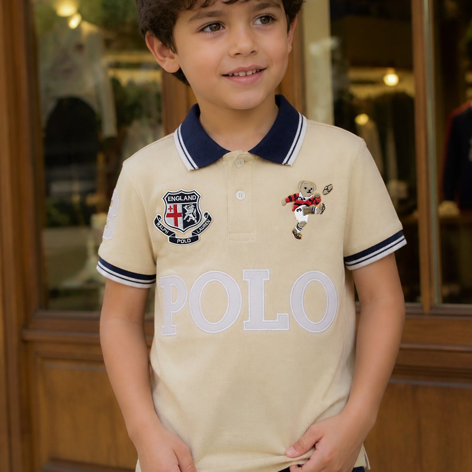 Plo Rph Lren Custom Slim Younger Kids Polo Shirt