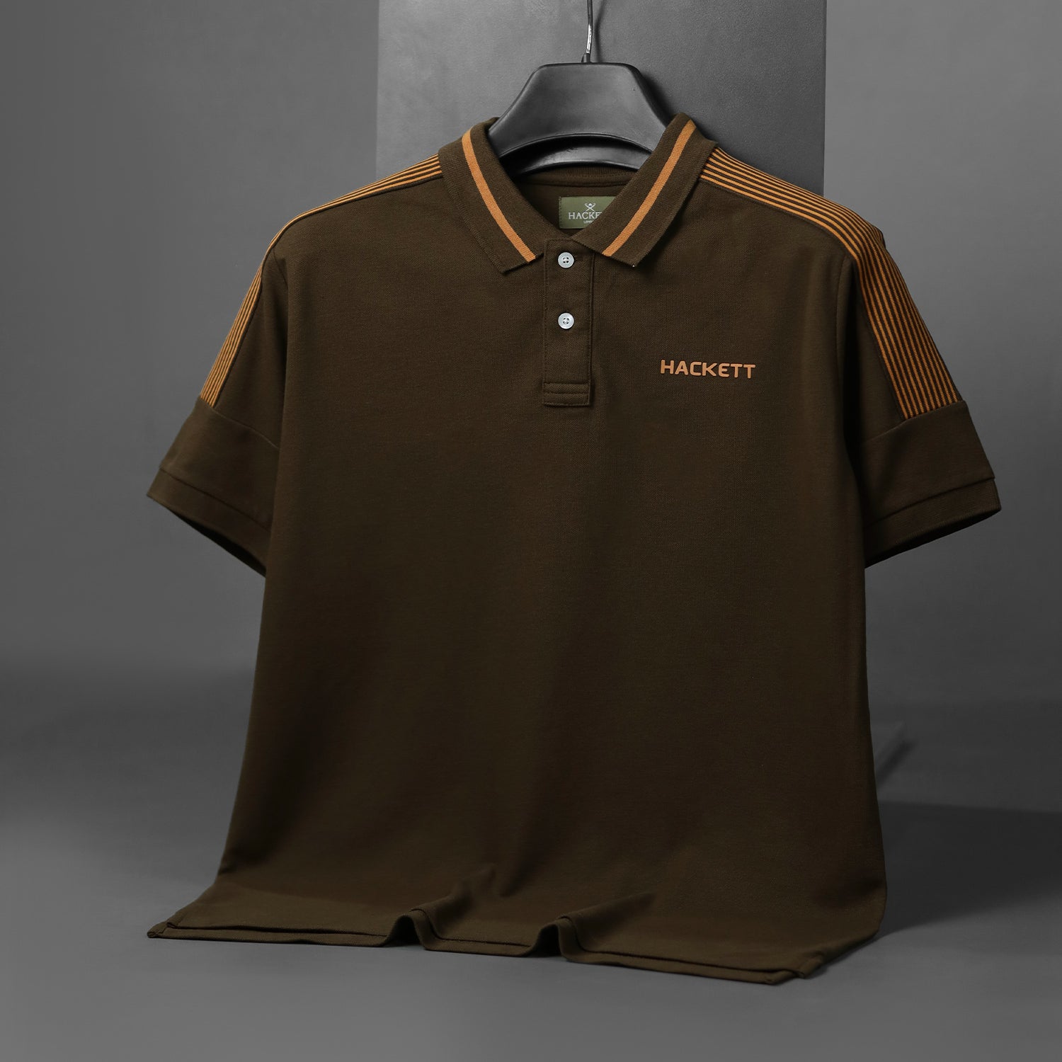 Hcket Contrasting Striped Sleeves Men's Polo Shirt