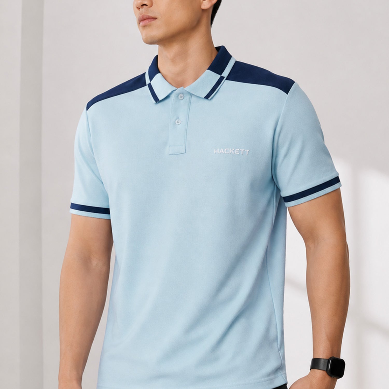 Hcket Linear Colour-Block Men's Polo Shirt