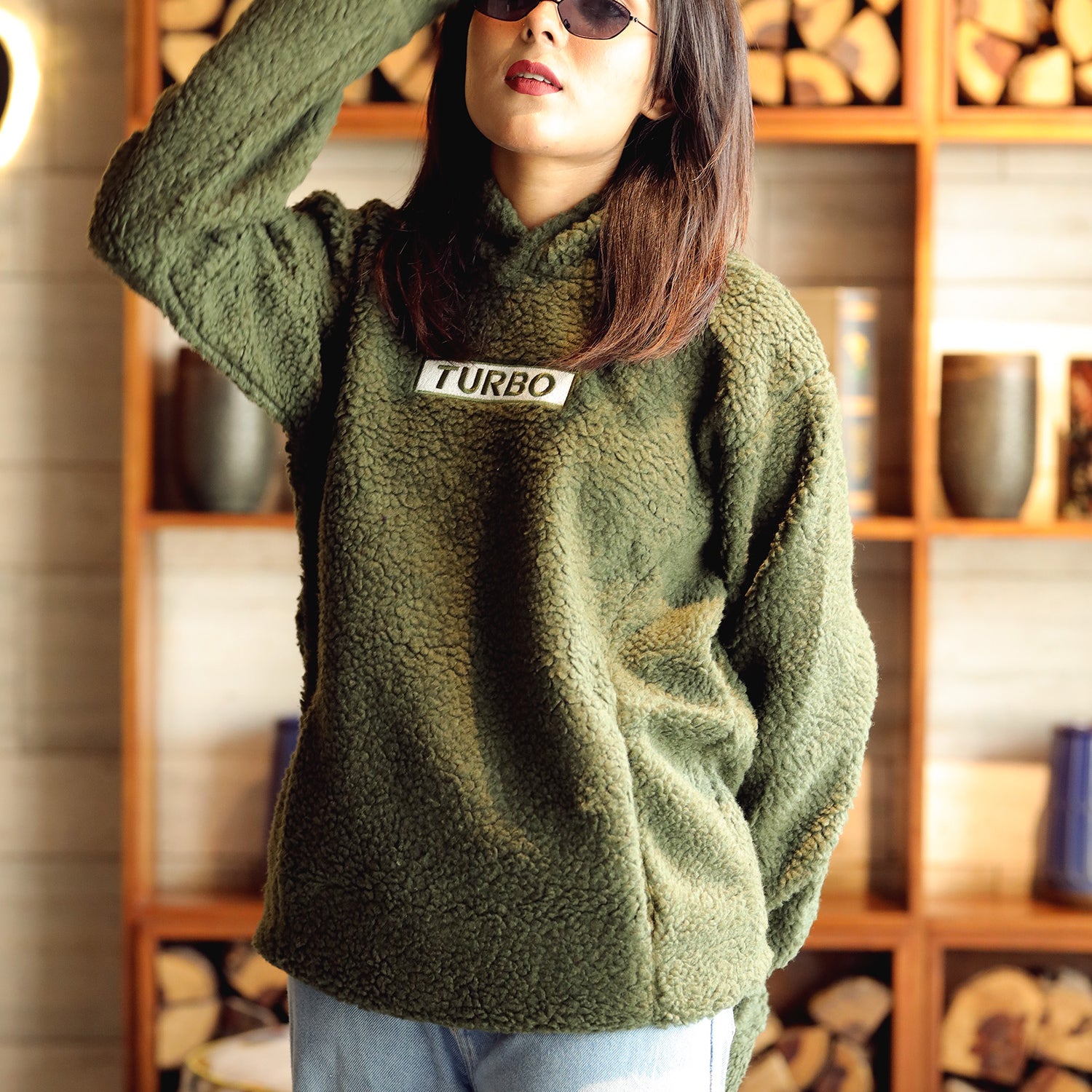 Turbo Cozy Imported Sherpa-Lined Hoodie - Women