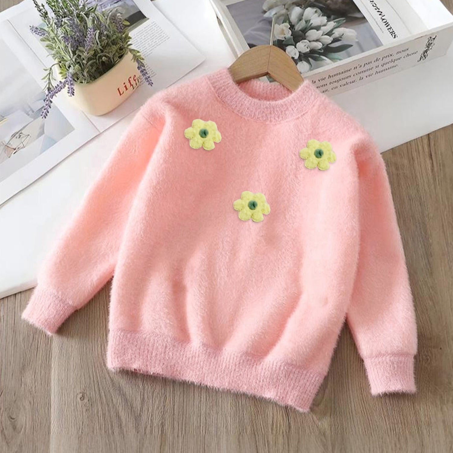 Flower Style Girls Imported Kids Sweater