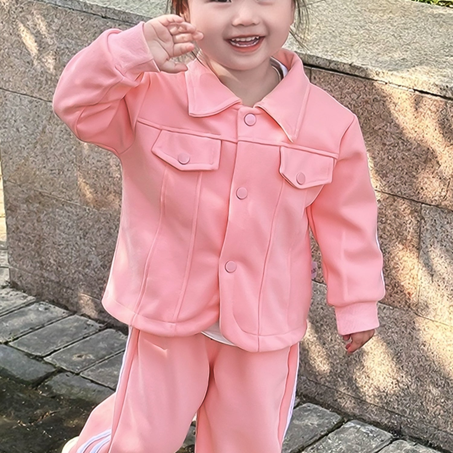 Cozy Plush Girls Casual Jacket + Pants 2 Piece Set