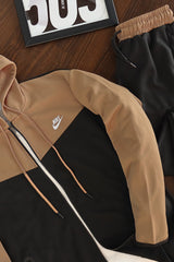 Nke V Diagonal Pattern Mock Neck Tracksuit
