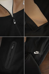 Nke V Diagonal Pattern Mock Neck Tracksuit