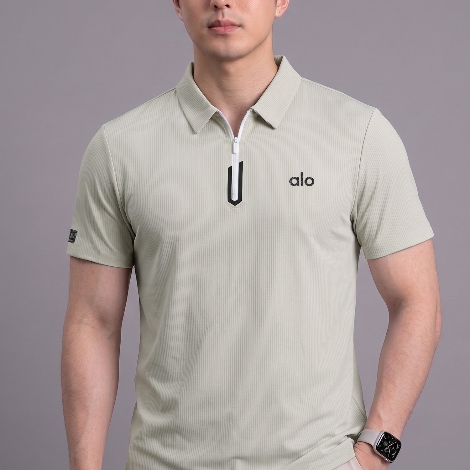 Alo Quarter-Zip Performance Imp Dry-Fit Polo
