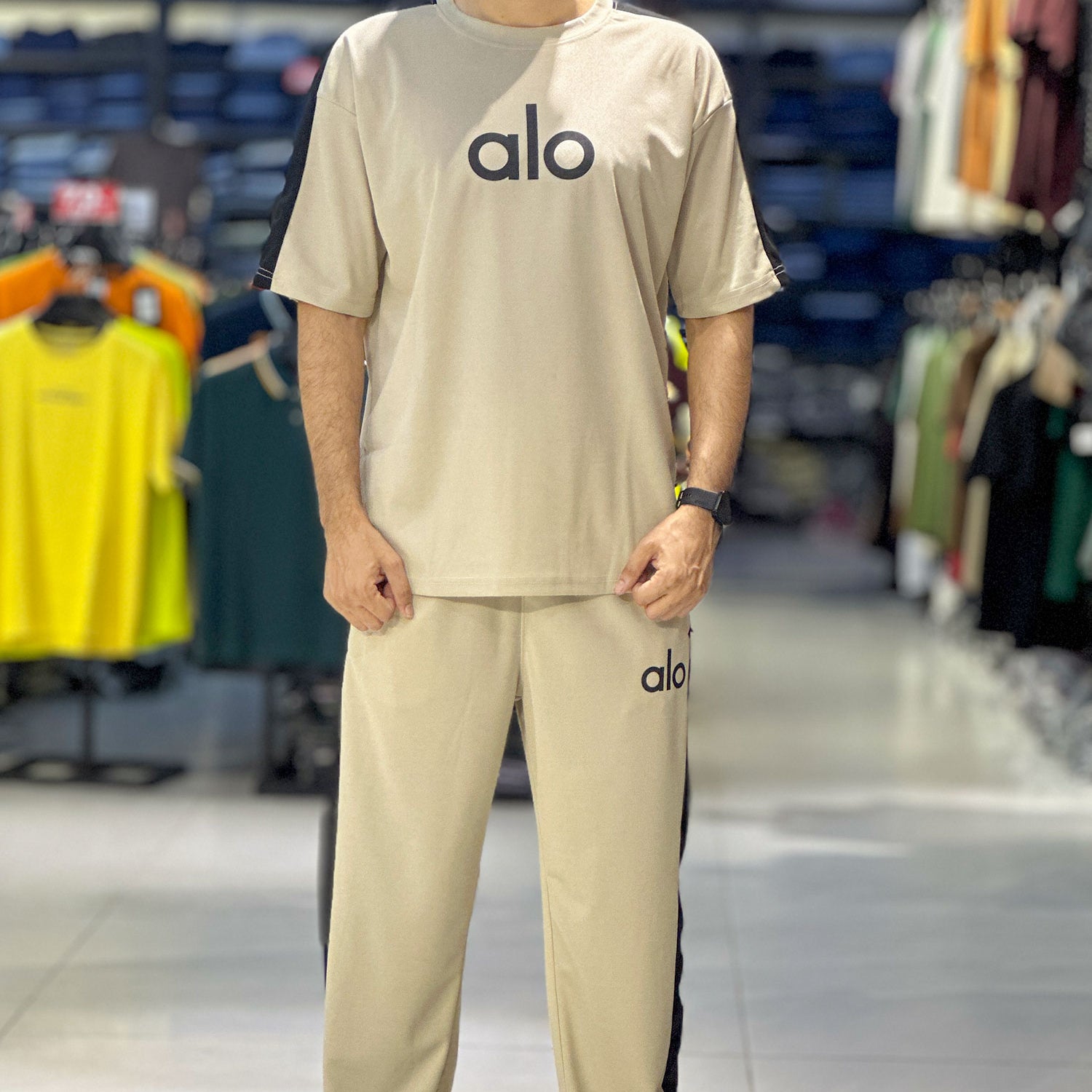 Alo Trendy Side Panel Stripe Men's Tracksuit