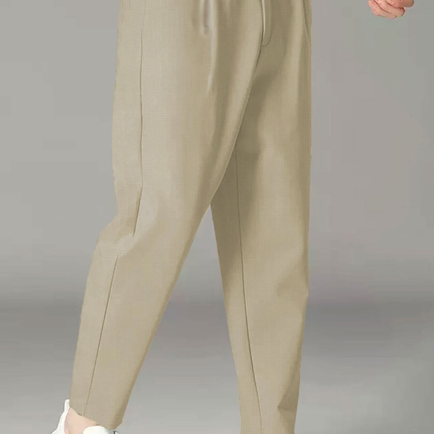 Turbo High Rise Pleated Waffle Pattern Loose Bottom Trouser