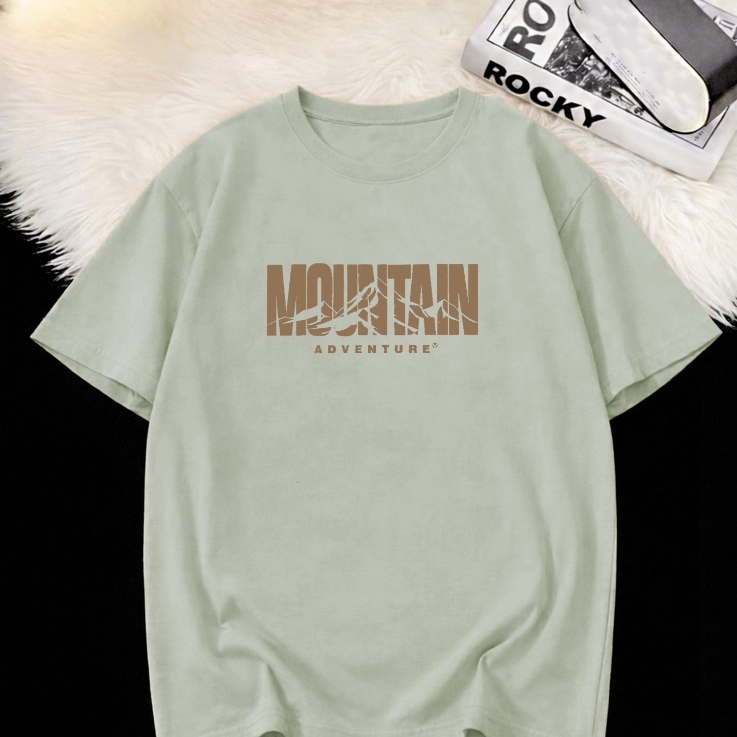 Mens Mountain Typography Graphic Tee