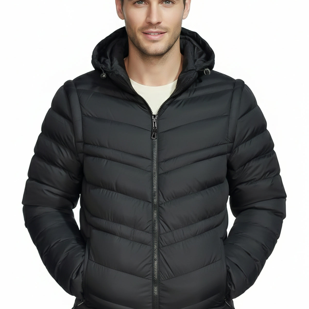 Turbo Poly Stretch Removable Arm Imported Puffer Jacket