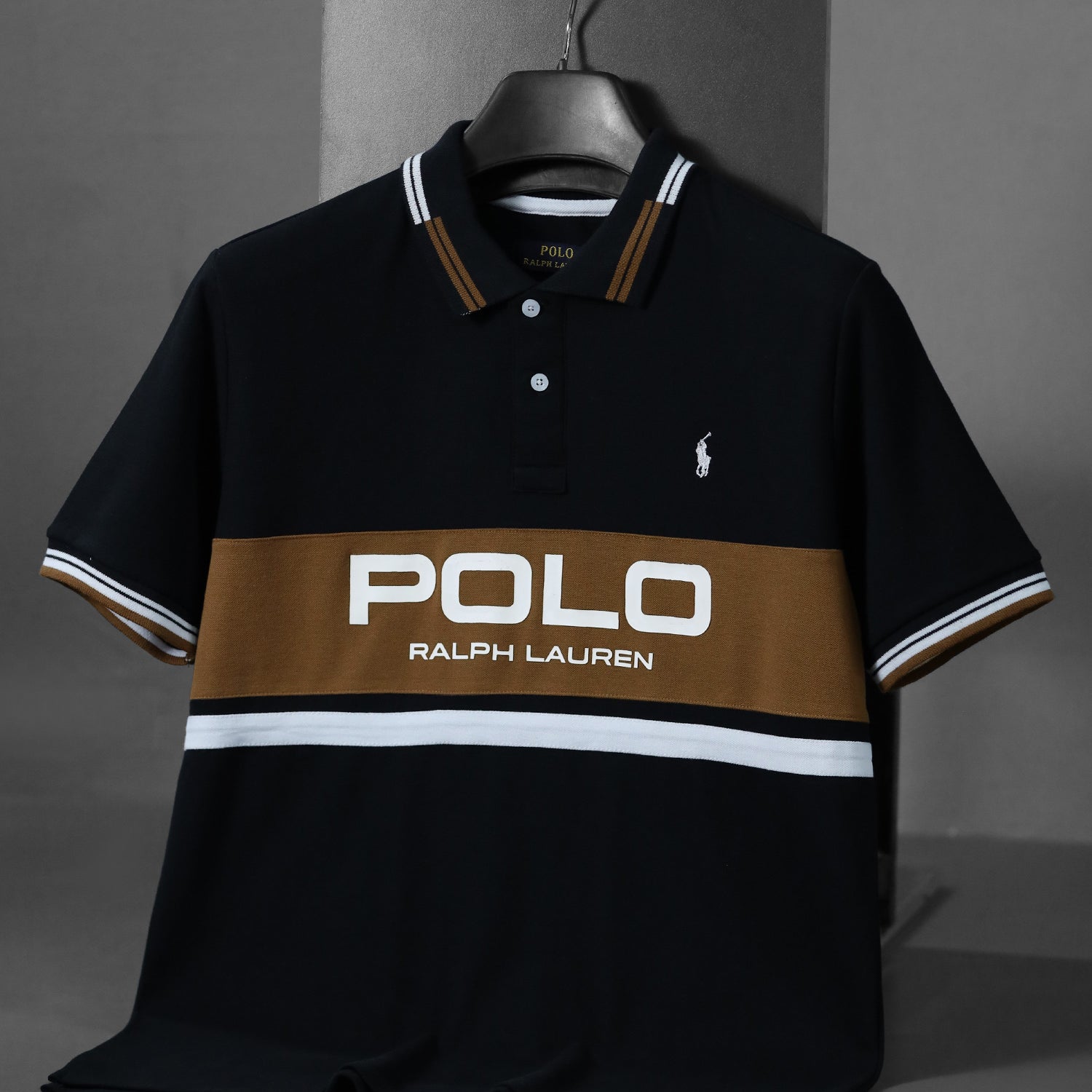 Plo Rph Lren Prominent Horizontal Stripe Men's Polo Shirt