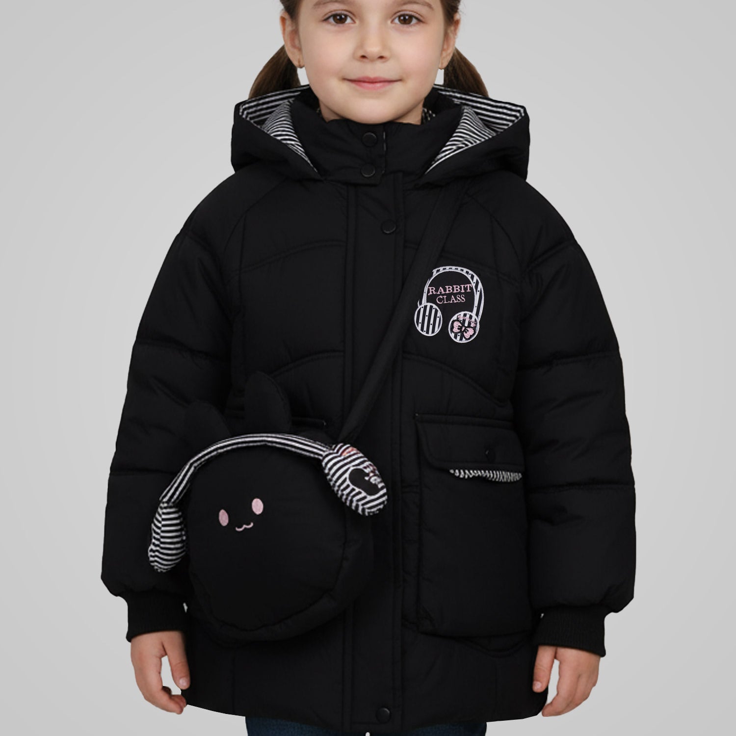 Premium Style Winter Hooded Girls Kids Puffer Jacket