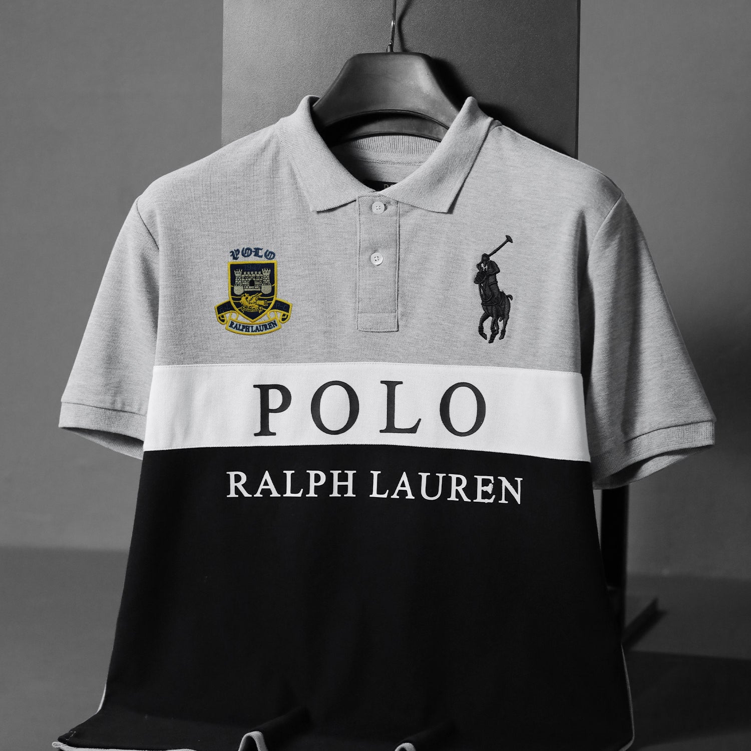 Plo Rph Lren Custom Fit In Two-Tone Men's Polo Shirt