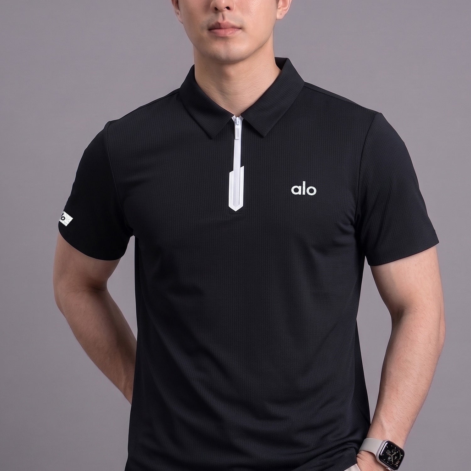 Alo Quarter-Zip Performance Imp Dry-Fit Polo