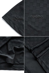 Turbo Checkered Pattern Crew Neck Tee In Black