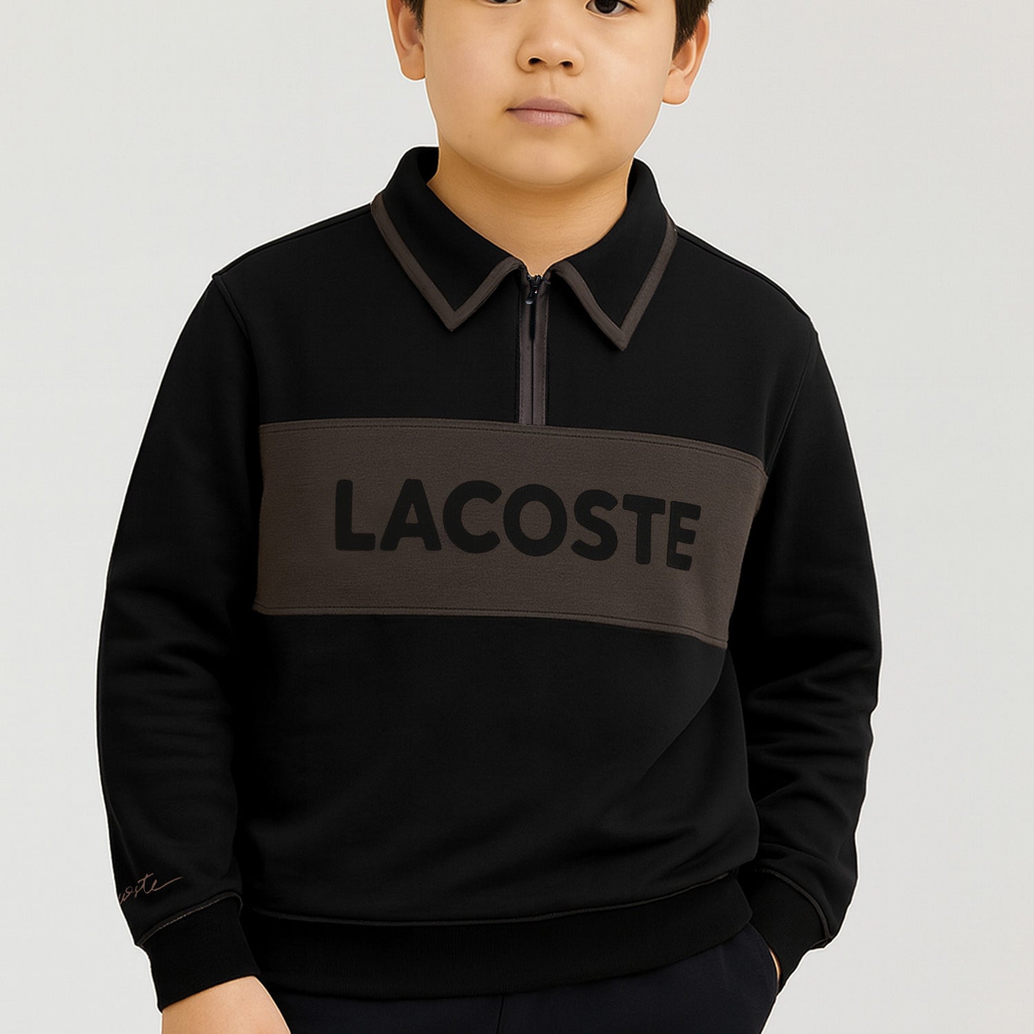 Lcste Block Panel Coller Style Unisex Kids SweatShirt