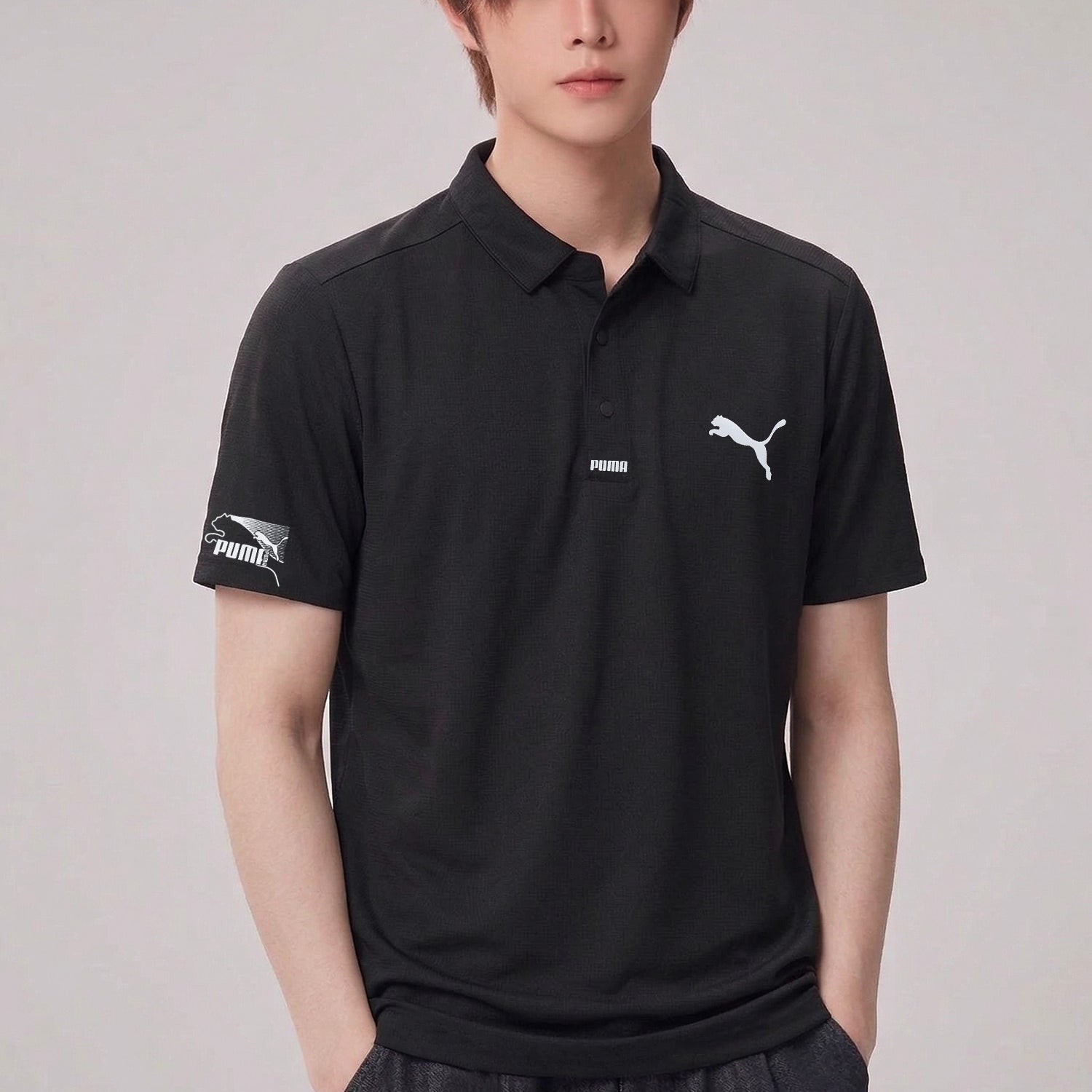 Pma Essential Printed Logo Men's Polo Shirt