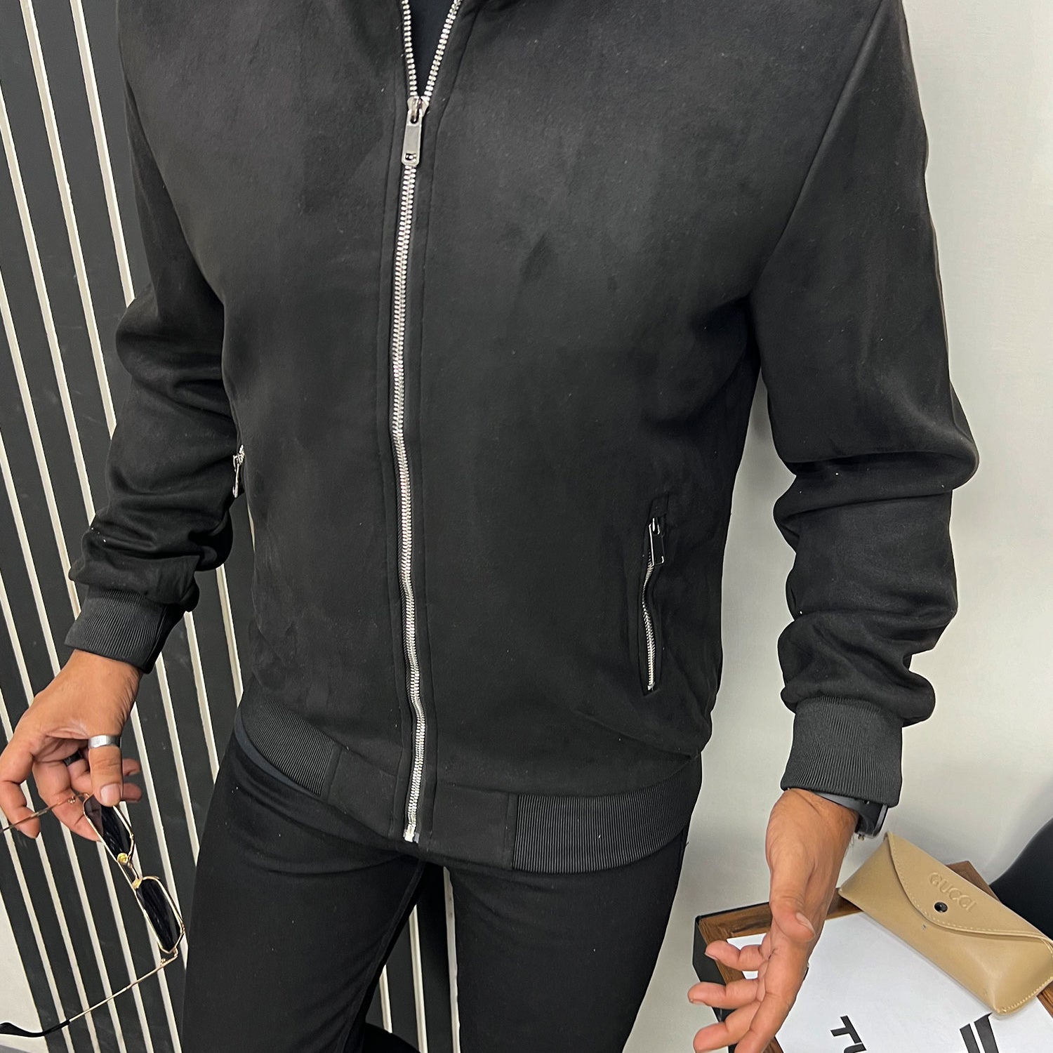 Trend in Town Zipper Men's Suede Jacket