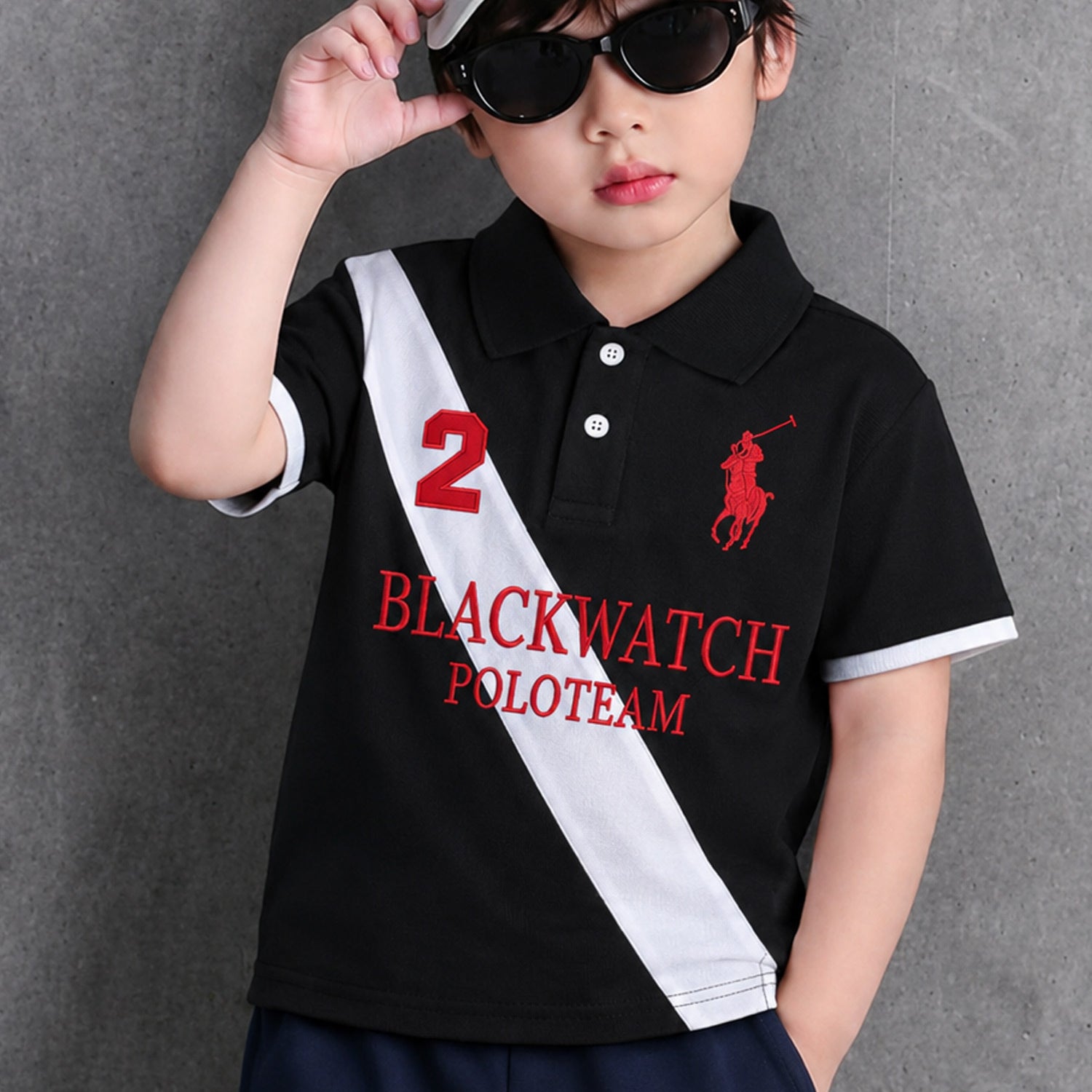 Plo Rph Lren Prominent Diagonal Stripe Younger Kids Polo Shirt