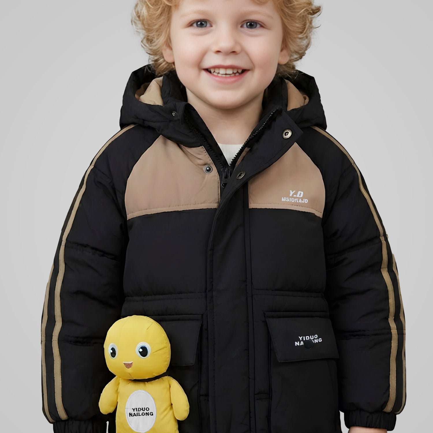 Wind Proved Winter Hooded Unisex Kids Puffer Jacket