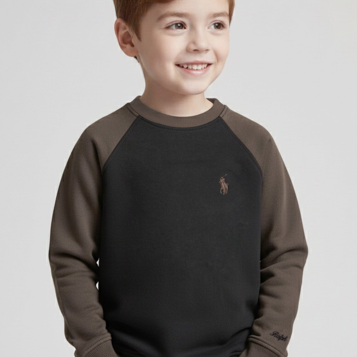 Polo Blocked Cotton Jumper Round Neck Unisex Kids SweatShirt