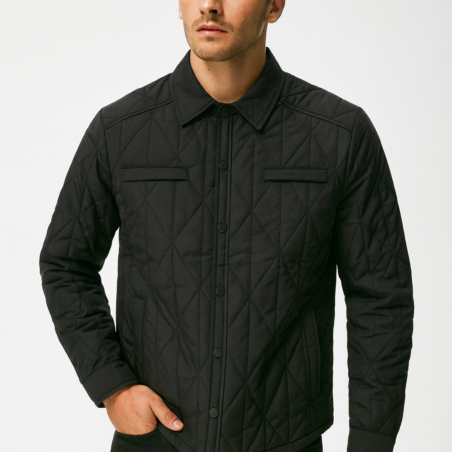 Resistant Diamond Quilted Collar Style Imported Puffer Jacket