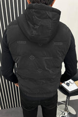All Over Logo Detachable Hooded Imported Men's Gilet