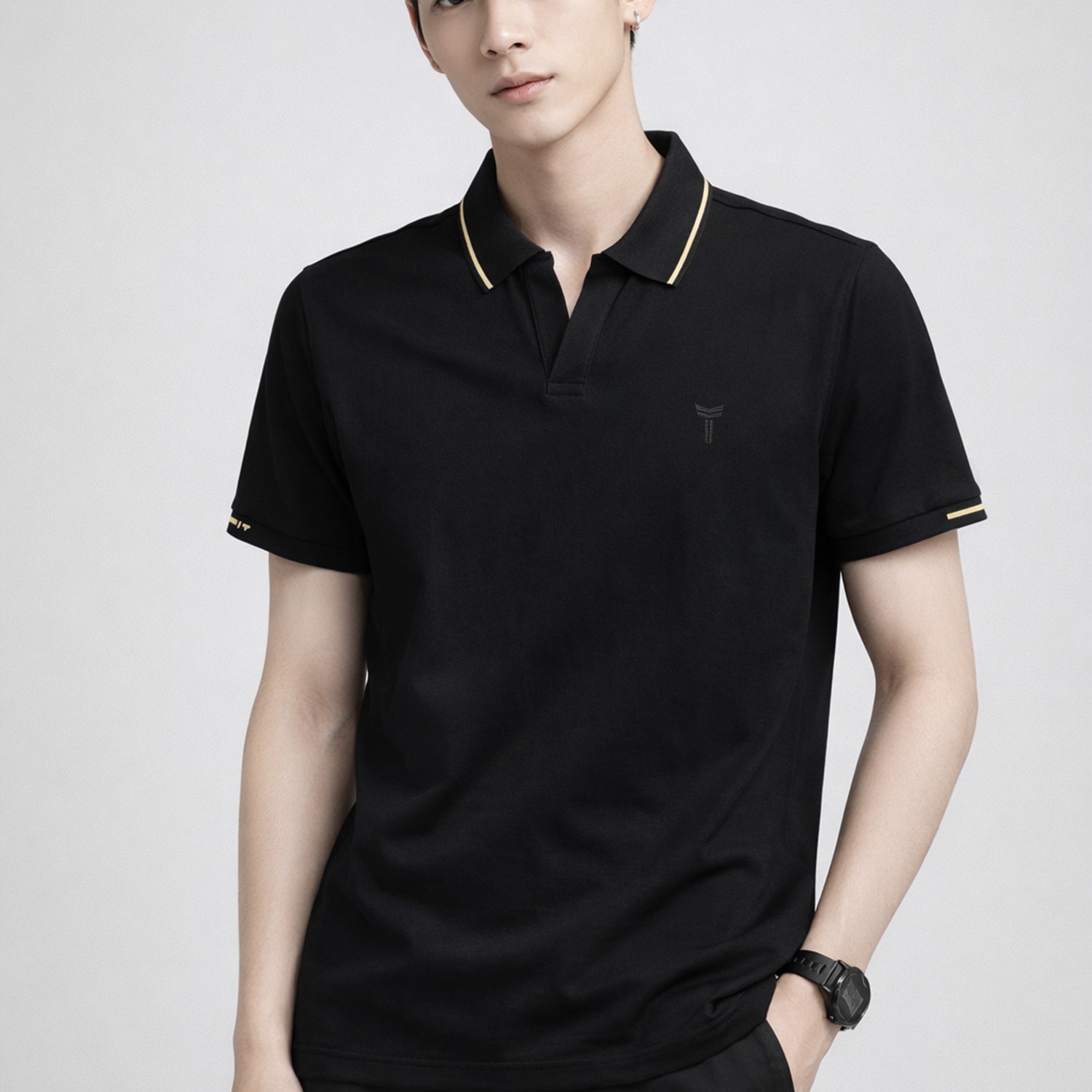 Turbo Waffle Knit Texture Men's Polo T-Shirt