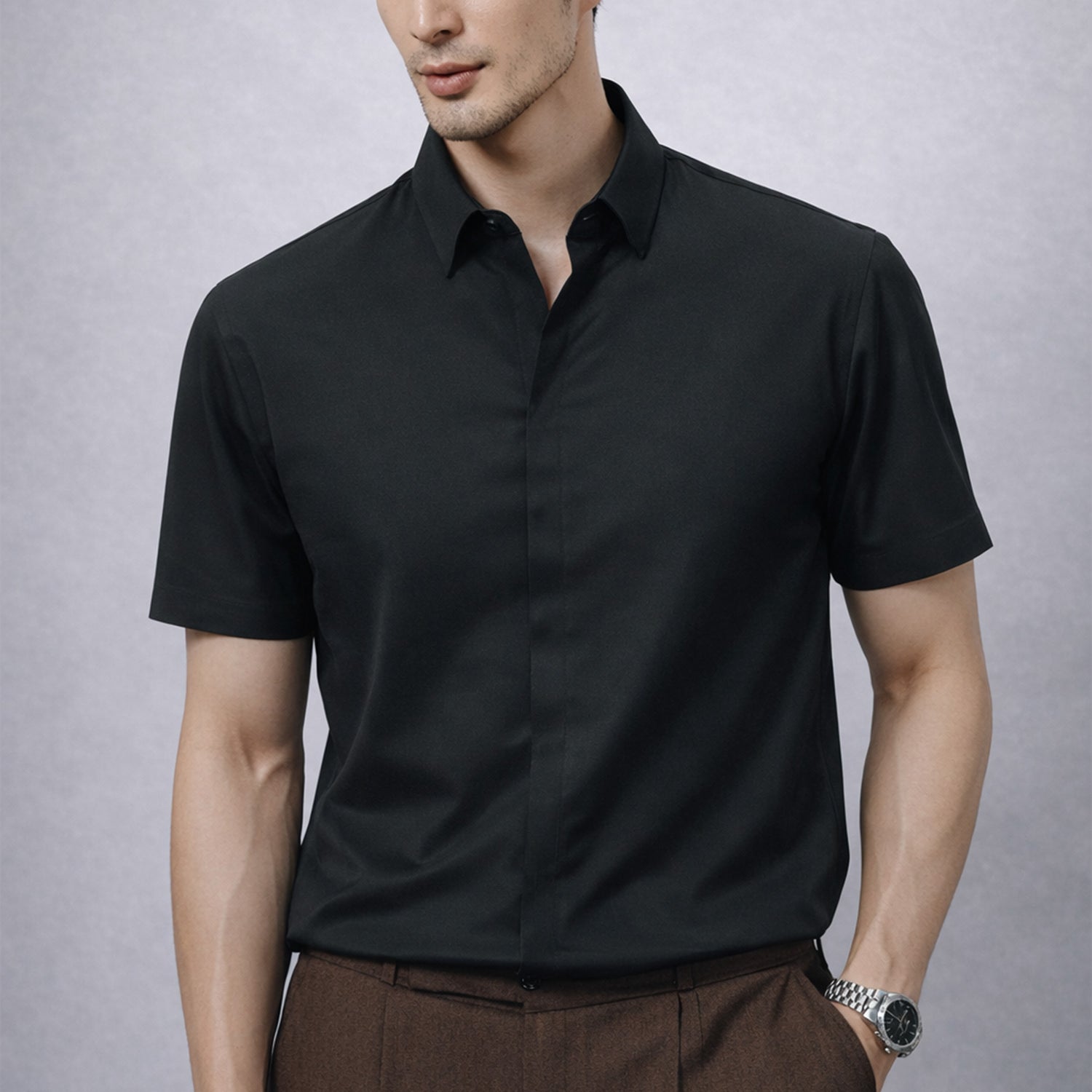 Turbo Regular Fit Seamless Silk Casual Shirt*