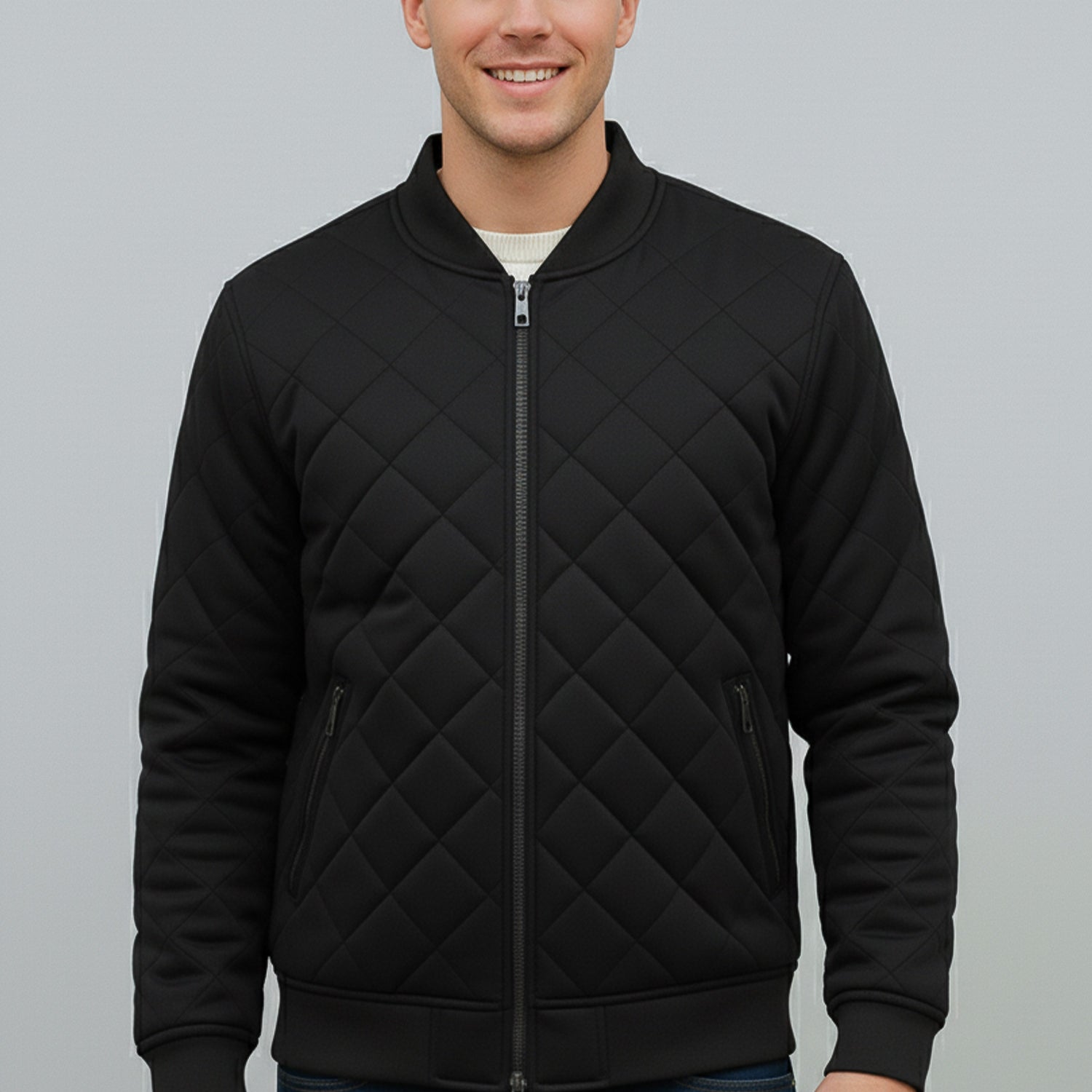 Radiant Stich Quilted Imported Men's Suede Jacket