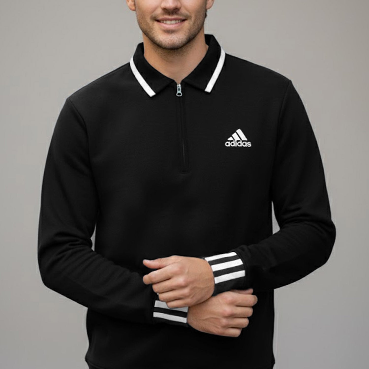 Adds Arm Rib Stripes Imported Men's Sweatshirt