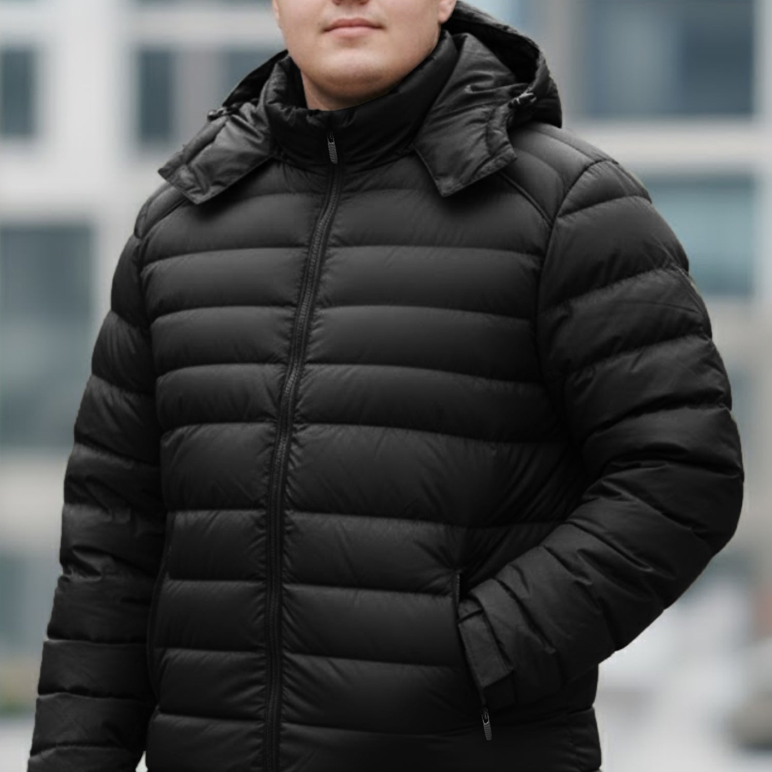 Hoodie With String Regulation Quilted Imported Puffer Jacket