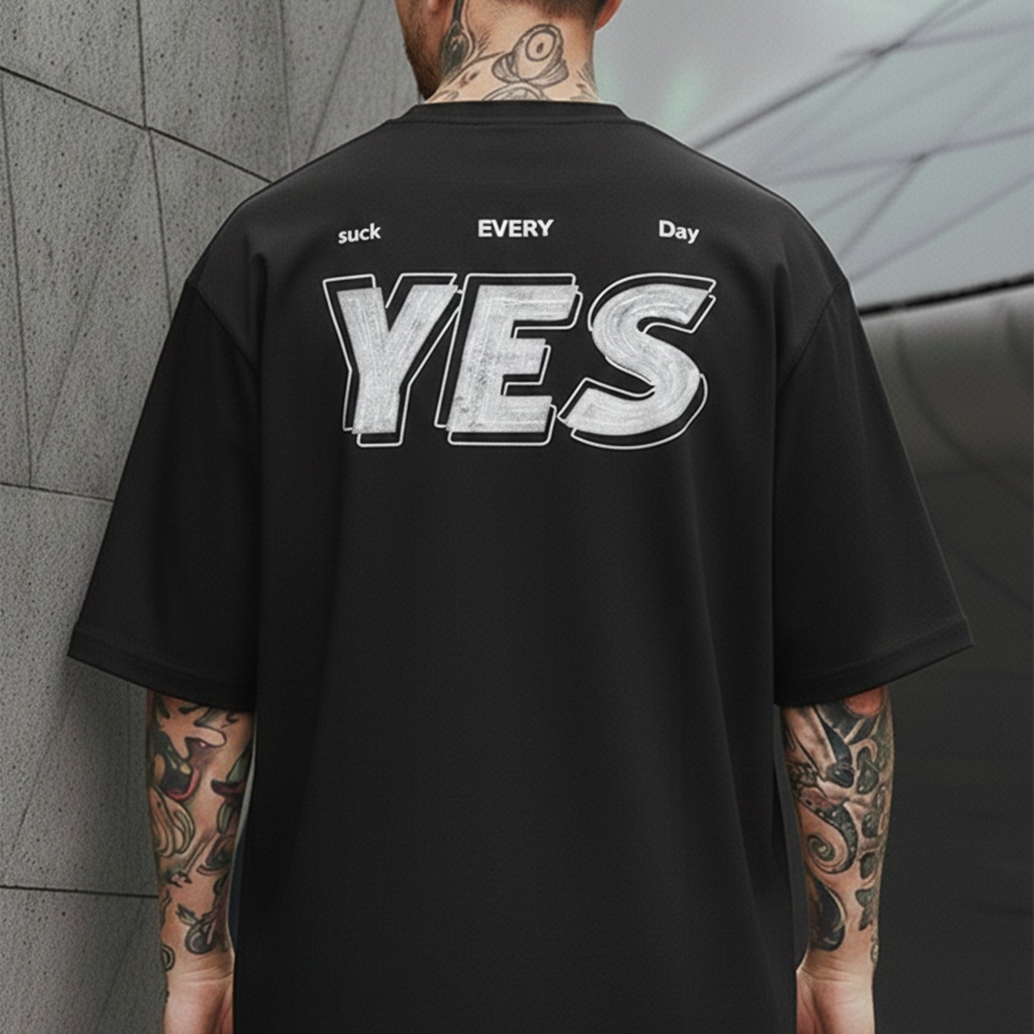 Mens Urban Fashion Round Neck T-shirt