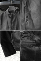 Fashionable Stand Collar Men's Imported Leather Jacket
