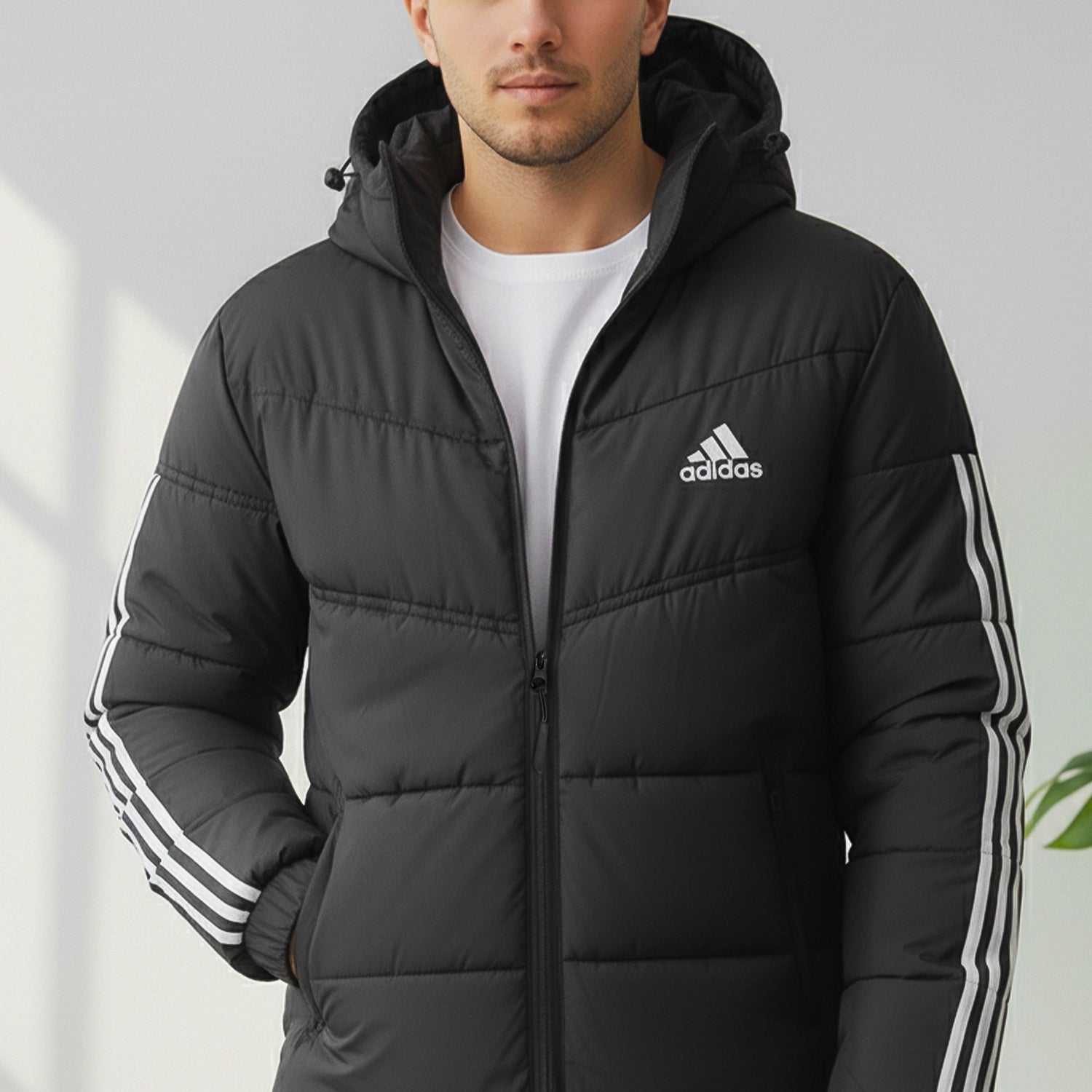 Adds Stripe Style Men's Imported Puffer Jacket
