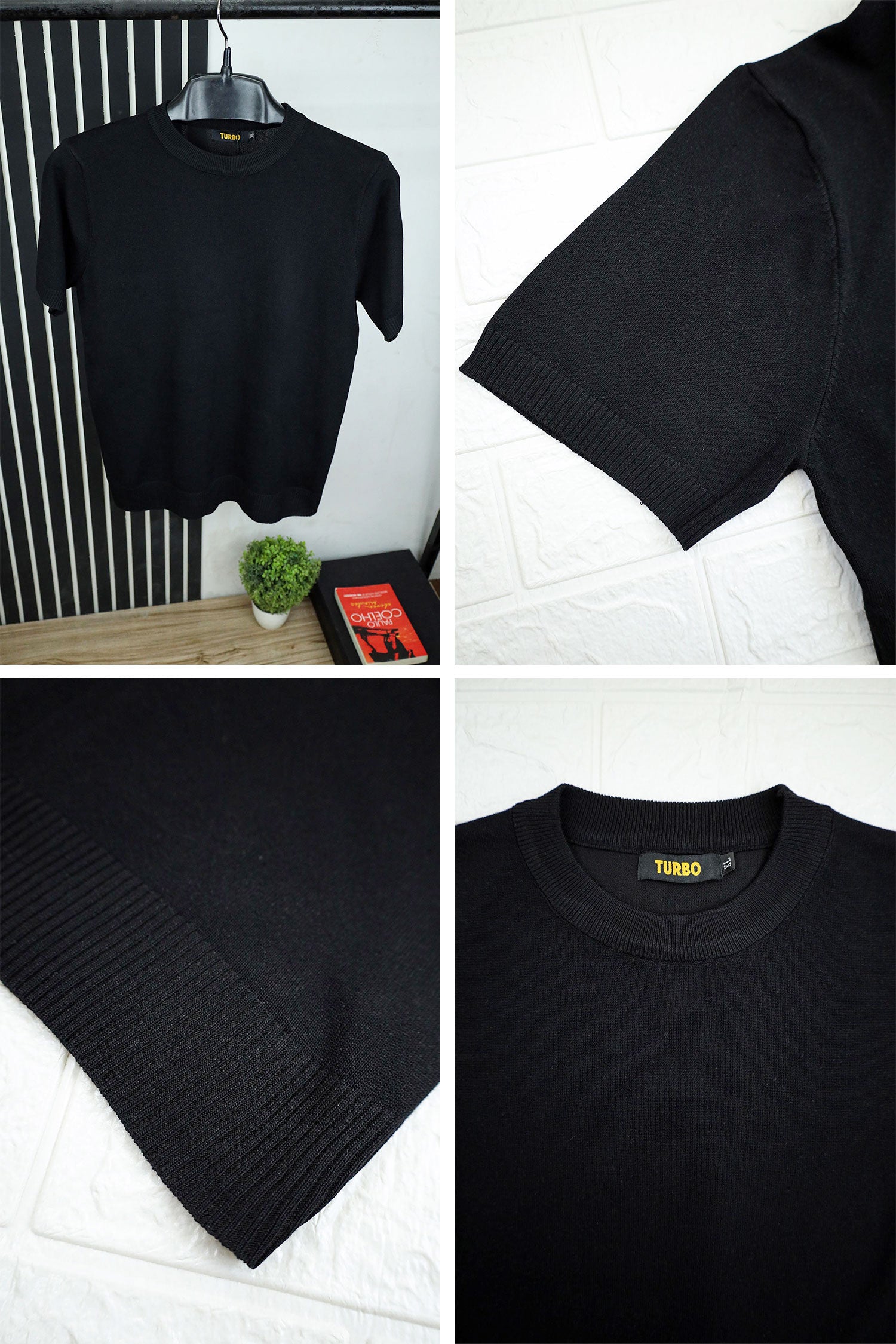 Round neck knitted jumper Tees