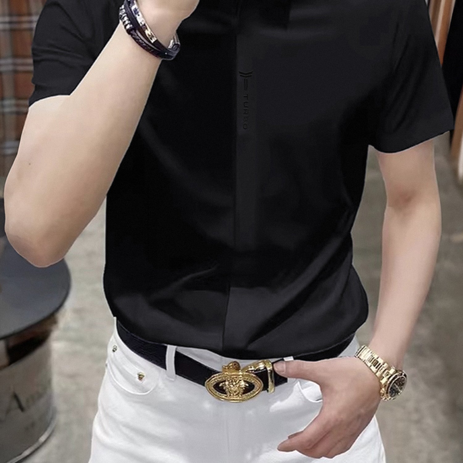 Turbo Seamless Smooth Silk Casual Shirt*